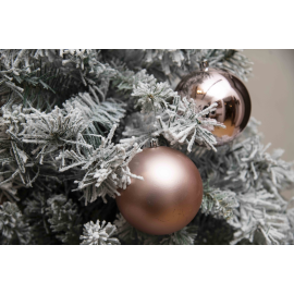 Set 3 Sfere di Natale in Plastica Ø 10Cm – Assortite Lucide e Opache – Vari Colori - Rosa