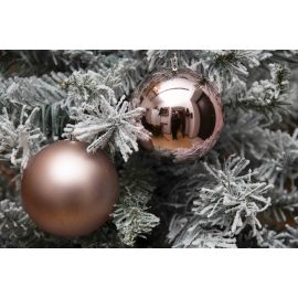 Set 3 Sfere di Natale in Plastica Ø 10Cm – Assortite Lucide e Opache – Vari Colori - Rosa