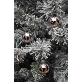 Set 24 Sfere di Natale in Plastica Lucida Ø 4Cm – Vari Colori - Rosa Lucido