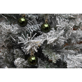 Set 24 Sfere di Natale in Plastica Lucida Ø 4Cm – Vari Colori - Verde Albero Lucido