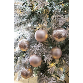 Set 20 Sfere di Natale in Plastica Ø 4Cm – Assortite Lucide e Opache – Vari Colori - Cipria