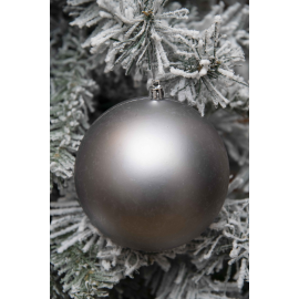 Set 3 Sfere di Natale in Plastica Ø 10Cm – Assortite Lucide e Opache – Vari Colori - Light Grey