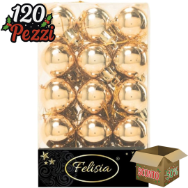 Set 30 Sfere di Natale in Plastica Lucide Ø 3Cm – Vari Colori - Oro