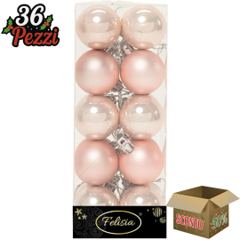 Set 20 Sfere di Natale in Plastica Ø 4Cm – Assortite Lucide e Opache – Vari Colori - Cipria