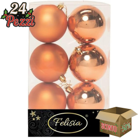 Set 6 Sfere di Natale in Plastica Ø 8Cm – Assortite Lucide e Opache – Vari Colori - Copper