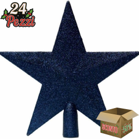Puntale a Stella Glitterato per Albero di Natale 20 cm – Disponibile in Varie Colorazioni