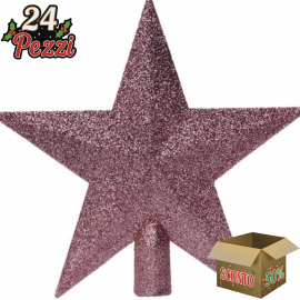Puntale a Stella Glitterato per Albero di Natale 20 cm – Disponibile in Varie Colorazioni