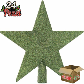 Puntale a Stella Glitterato per Albero di Natale 20 cm – Disponibile in Varie Colorazioni
