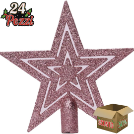 Puntale a Stelle Concentriche per Albero di Natale 20 cm – Disponibile in Varie Colorazioni