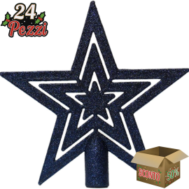 Puntale a Stelle Concentriche per Albero di Natale 20 cm – Disponibile in Varie Colorazioni