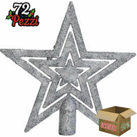 Puntale a Stelle Concentriche per Albero di Natale 20 cm – Disponibile in Varie Colorazioni