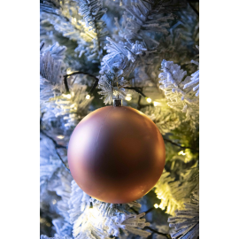 Set di 2 Sfere di Natale in Plastica Ø 12 cm - Finitura Lucida + Opaca - Copper