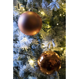 Set di 2 Sfere di Natale in Plastica Ø 12 cm - Finitura Lucida + Opaca - Copper