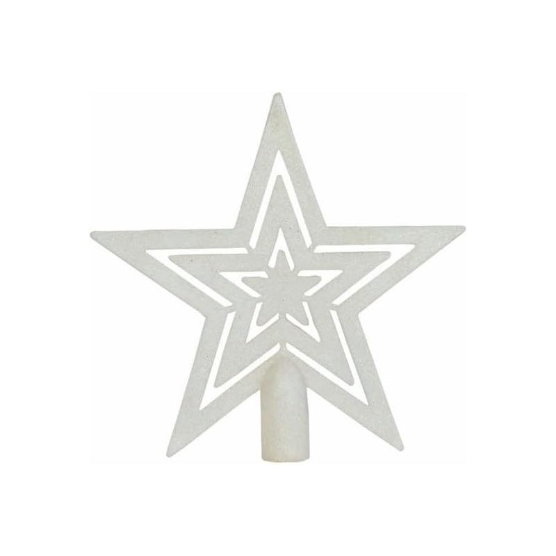 Puntale a Stelle Concentriche per Albero di Natale 20 cm – Disponibile in Varie Colorazioni