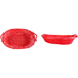 Cesto di Natale in Vimini Rosso - 30 Pezzi – Dimensioni 52x42x12Cm | Eleganza Festiva per Regali e Allestimenti