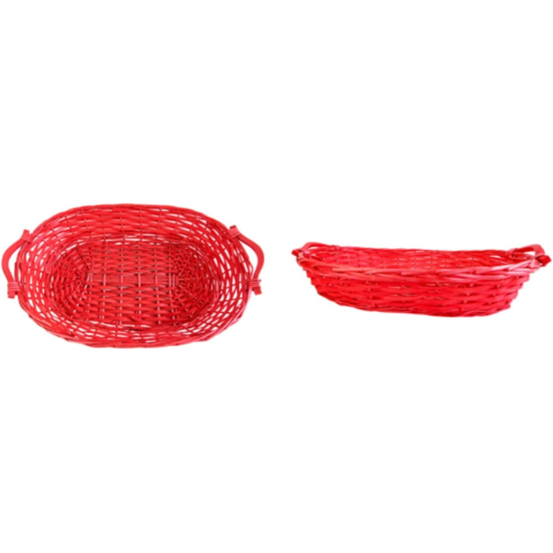 Cesto di Natale in Vimini Rosso - 30 Pezzi – Dimensioni 52x42x12Cm | Eleganza Festiva per Regali e Allestimenti