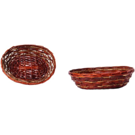 Cesto Natalizio in Vimini Marrone - 30 Pezzi – Dimensioni 36x29x10Cm | Eleganza Compatta e Naturale per le Tue Confezioni Regalo