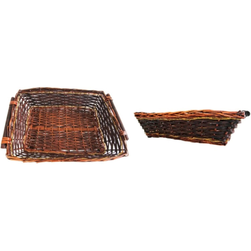 Cesto di Natale in Vimini Marrone – Dimensioni 56x44x15Cm | Eleganza Rustica per Confezioni Natalizie Artigianali