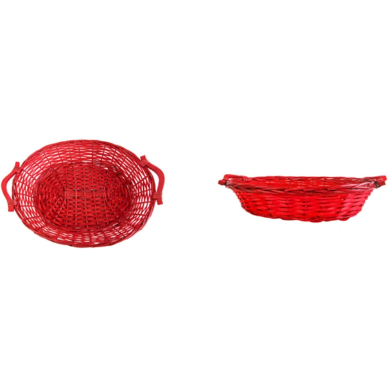 Cesto di Natale in Vimini Rosso - 30 Pezzi – Dimensioni 53x35x11Cm | Eleganza e Tradizione per Regali Natalizi Unici