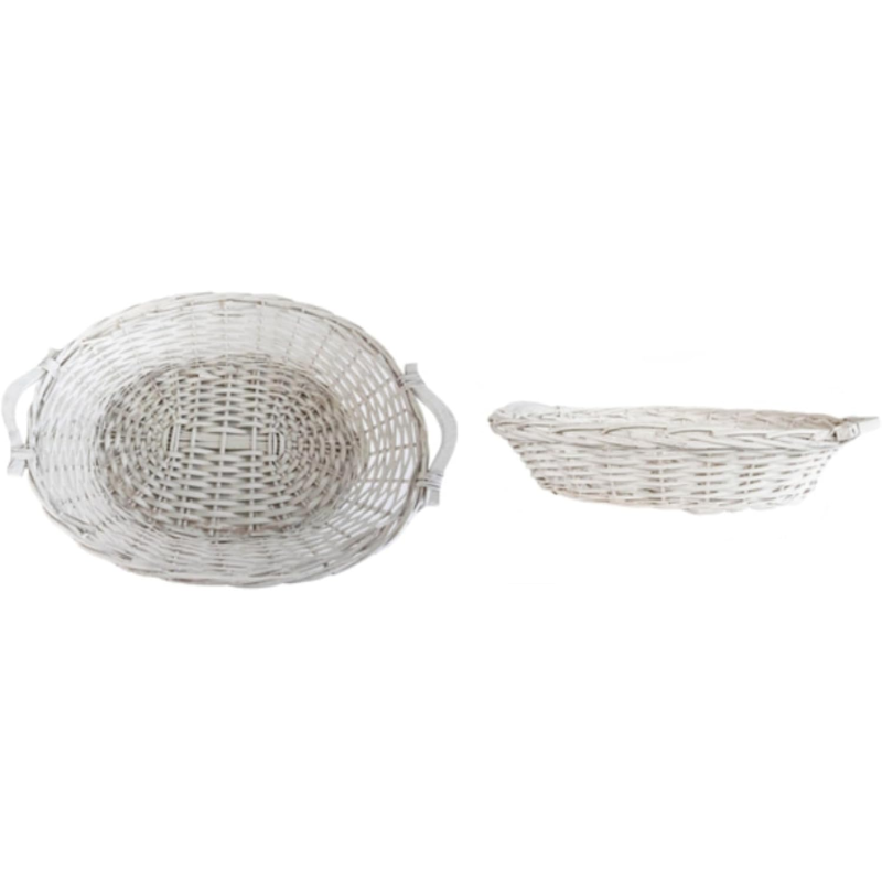 Cesto di Natale in Vimini Bianco - 30 Pezzi – Eleganza minimal e artigianalità senza tempo per le tue confezioni natalizie