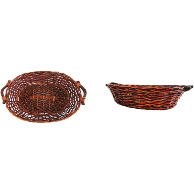 Cesto Natalizio in Vimini Marrone - 30 Pz – Dimensioni 48x36x11Cm Eleganza Rustica per Regali di Natale e Composizioni Gourmet