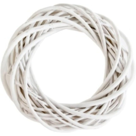 Corona Natalizia Intrecciata Bianca Ø30Cm - 20 Pezzi – Ghirlanda Decorativa in Vimini Naturale per Addobbi e Fai da Te