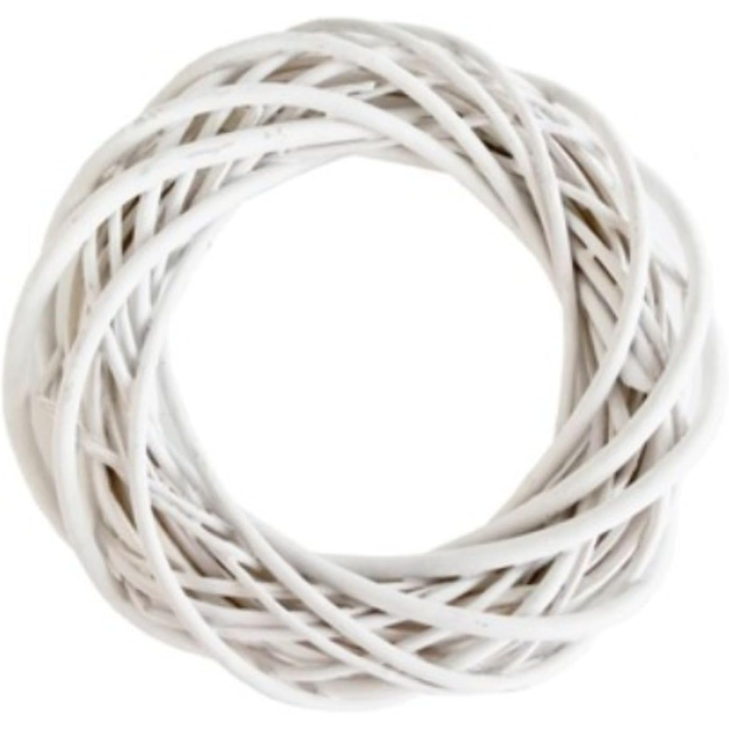 Corona Natalizia Intrecciata Bianca Ø30Cm - 20 Pezzi – Ghirlanda Decorativa in Vimini Naturale per Addobbi e Fai da Te