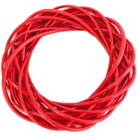 Corona Intrecciata Natalizia Rossa Ø25Cm - 40 Pezzi – Ghirlanda in Vimini per Decorazioni Fai da Te, Addobbi Natalizi