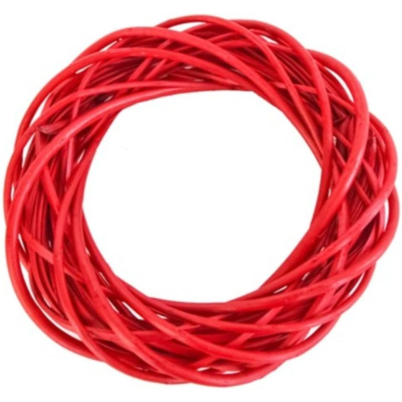 Corona Intrecciata Natalizia Rossa Ø25Cm - 40 Pezzi – Ghirlanda in Vimini per Decorazioni Fai da Te, Addobbi Natalizi