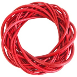 Corona Intrecciata Natalizia Rossa Ø30Cm - 20 Pezzi – Ghirlanda Decorativa per Natale, Fai da Te, Addobbi Festivi, Centrotavola