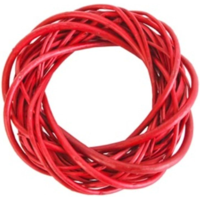 Corona Intrecciata Natalizia Rossa Ø30Cm - 20 Pezzi – Ghirlanda Decorativa per Natale, Fai da Te, Addobbi Festivi, Centrotavola