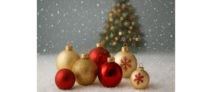Sfere natalizie plastica infrangibili: oro, argento, rosso e oltre