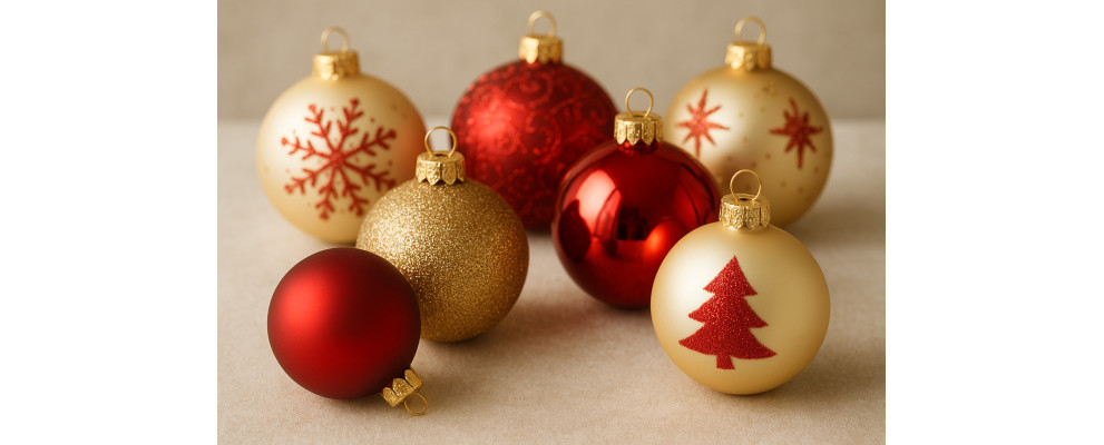 Sfere natalizie plastica infrangibili: oro, argento, rosso e oltre
